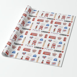London Themed Wrapping Paper | London Themed Gift Geschenkpapier