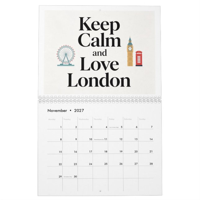 London Themenkalender 2027  Kalender (Nov 2027)