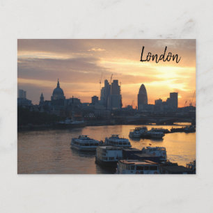 London - Themse Sunrise Postcard Postkarte