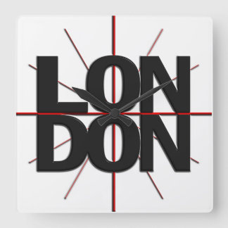 London Timezone Wall Clock Quadratische Wanduhr