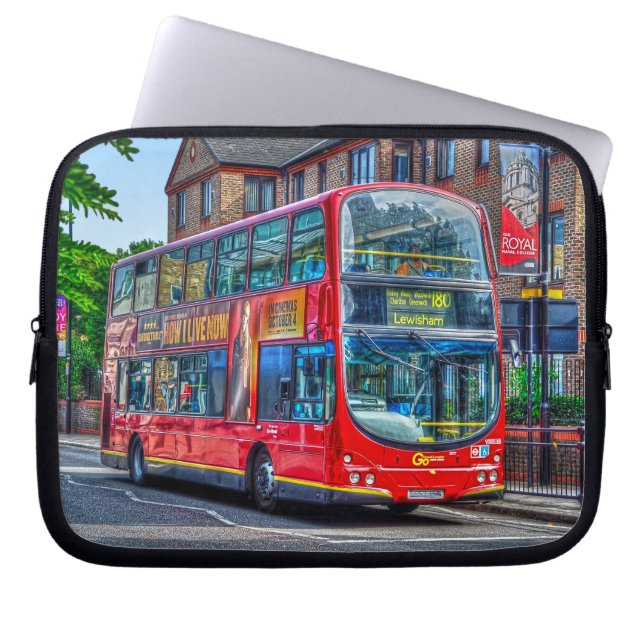 London to Lewisham Red Double decker Bus UK Laptopschutzhülle (Vorderseite)