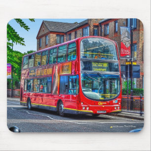London to Lewisham Red Double decker Bus UK Mousepad