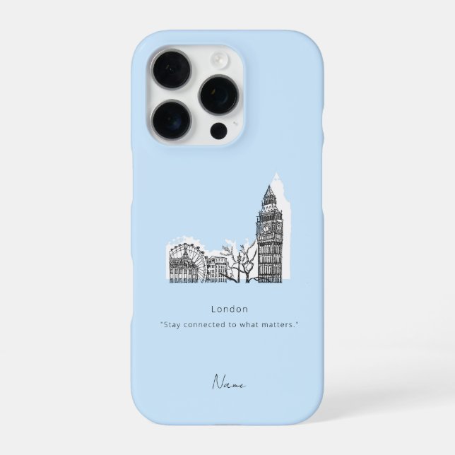 London Tone Sketch iPhone Case Hülle (Rückseite)