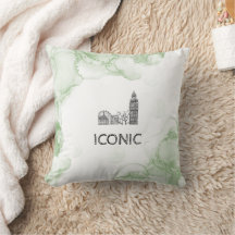 London Tone Watercolor Throw Kissen