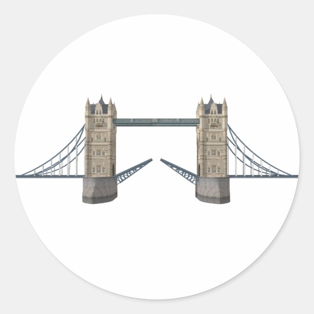 London Tower Bridge: 3D-Modell: Runder Aufkleber (Vorderseite)
