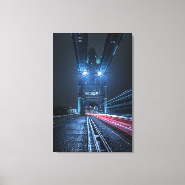 London Tower Bridge bei Nacht Leinwanddruck (Vorderseite)