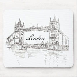 London Tower Bridge Black Ink Classic Zeichnend Mousepad