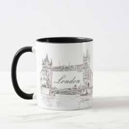 London Tower Bridge Black Ink Classic Zeichnend Tasse