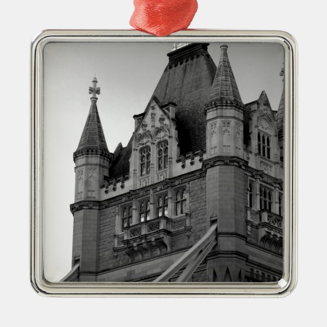 London Tower Bridge Close-up Silbernes Ornament (Vorne)