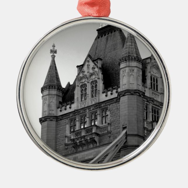 London Tower Bridge Close-up Silbernes Ornament (Vorne)