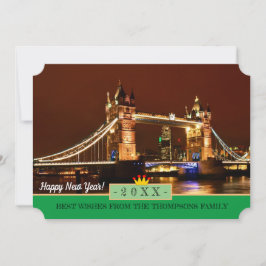 London, Tower Bridge & Happy New Year! Karte wünsc
