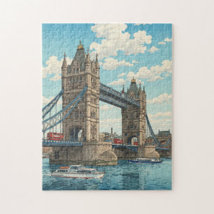 London Tower Bridge Japanischer Holzschnitt Puzzle