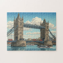 London Tower Bridge Japanischer Holzschnitt