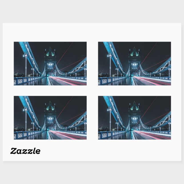 London Tower Bridge Rechteckiger Aufkleber (Blatt)
