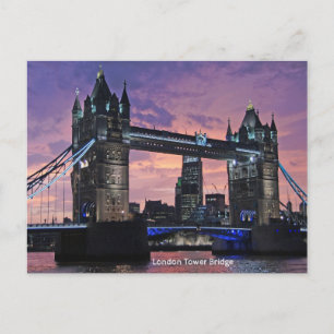 London Tower Bridge Sunset Postkarte