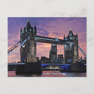 London Tower Bridge Sunset Postkarte