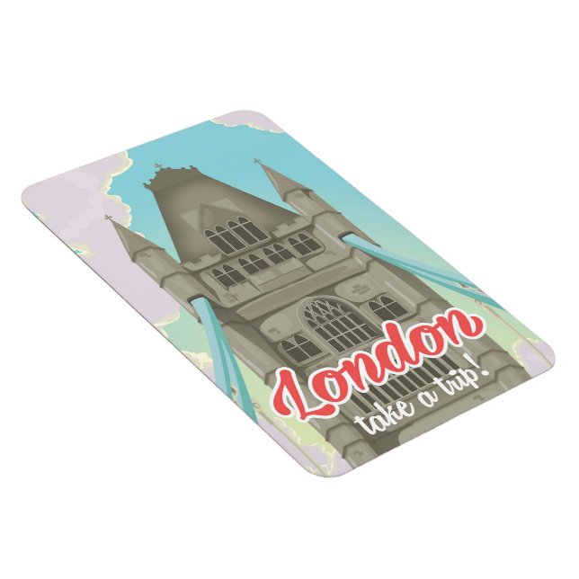 London Tower Bridge Travel Poster Magnet (Rechte Seite)