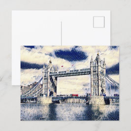 London Travel Vacation Watercolor Art Postkarte