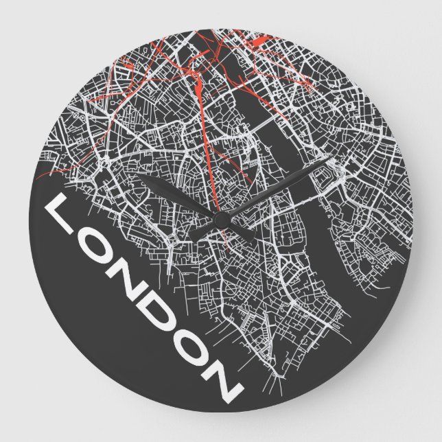 London-Uhr-Designs Große Wanduhr (Vorderseite)