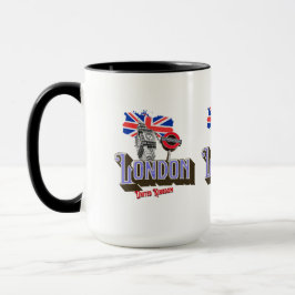 London UK, Big Ben, Untergrund, Union Jack Tasse
