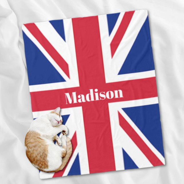 London UK British Flag Individuelle Name Union Jac Fleecedecke (London UK British Flag Custom Name Union Jack Fleece Blanket)