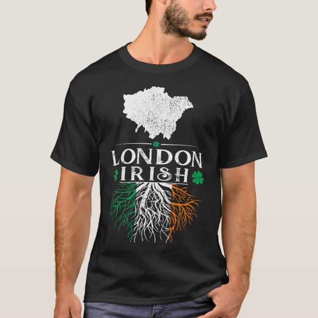 London UK City Irish Roots St Patrick Day T-Shirt (Vorderseite)