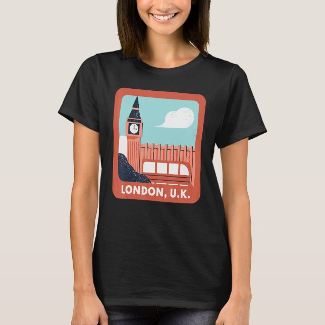 London UK England Big Ben Classic World Travel Eur T-Shirt (Vorderseite)