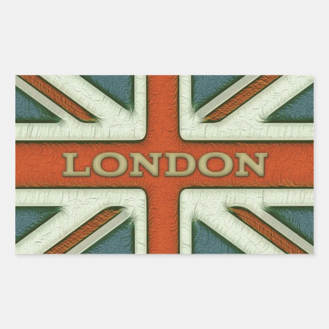 London UK Flag Rechteckiger Aufkleber (Vorderseite)