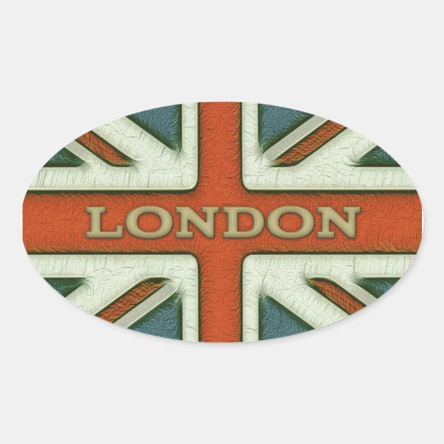 London UK Flagge Ovaler Aufkleber (Vorderseite)