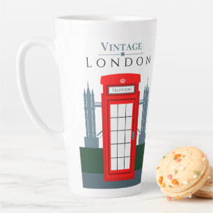 London UK Ikonische Retro-Rote Telefonzelle Milchtasse