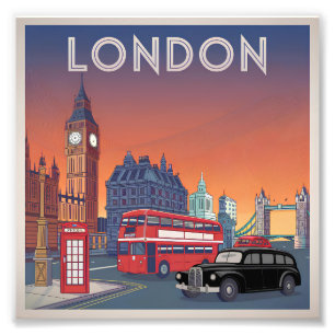 London UK im Vintage-Stil Fotodruck