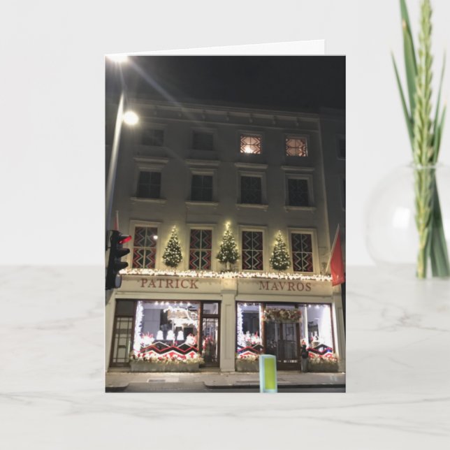 London UK Night Fotografy Christmas Fulham Road Karte (Vorderseite)