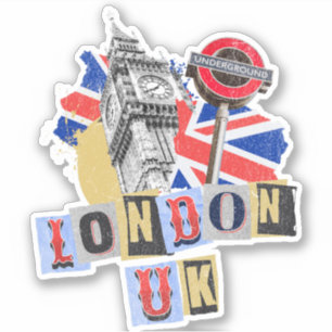 London UK Retrodesign Aufkleber
