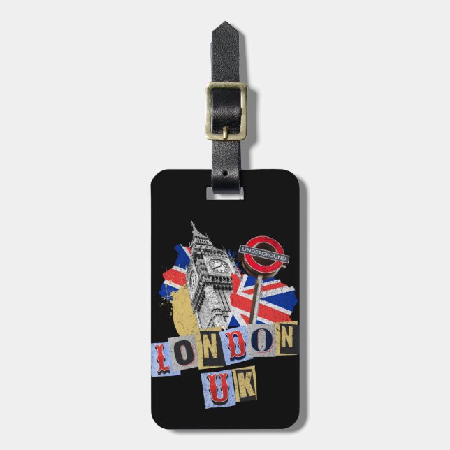 London UK Retrodesign Gepäckanhänger (Vorderseite vertikal)