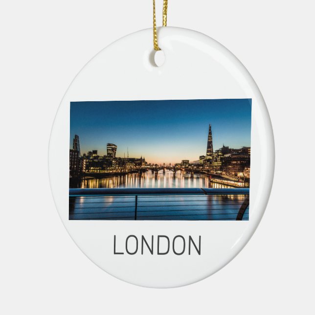 London Uk Skyline Vereinigtes Königreich England S Keramik Ornament (Links)