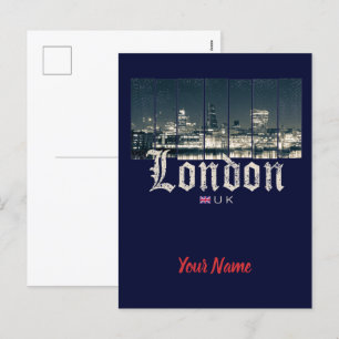London Uk Skyline Vereinigtes Königreich Vintag En Feiertagspostkarte