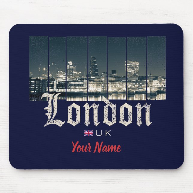 London Uk Skyline Vereinigtes Königreich Vintag En Mousepad (Vorne)