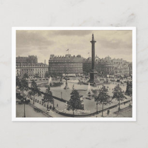 London UK, Trafalgar Square 1911 Vintage Inspirier Postkarte