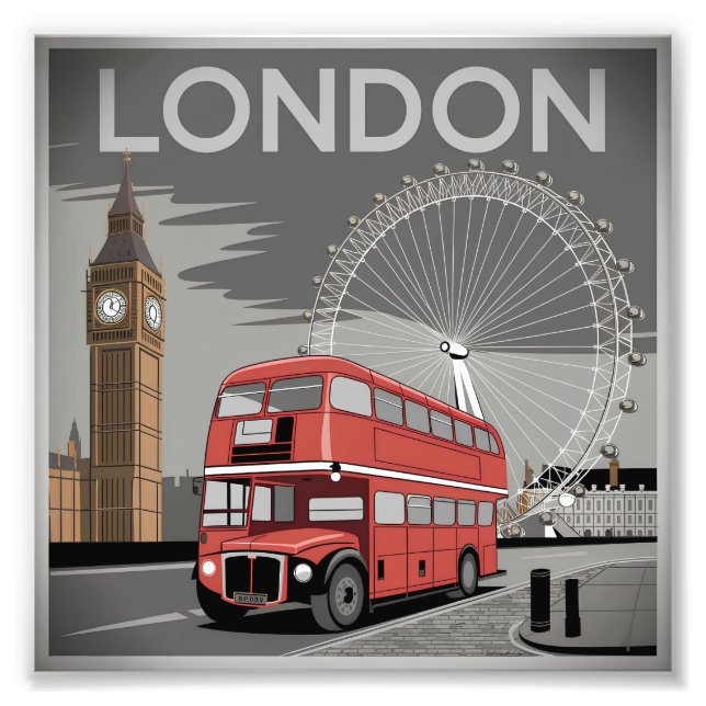 London UK Vintag Fotodruck (Vorne)