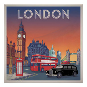 London UK Vintag Poster