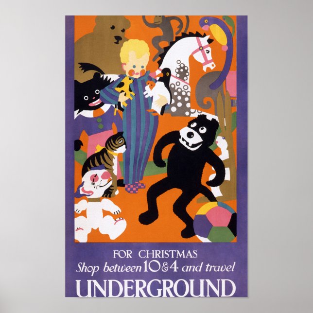 London Underground Vintage-Shopping Poster (Vorne)