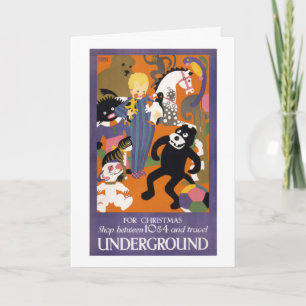 London Underground Vintage Transportation Poster Feiertagskarte