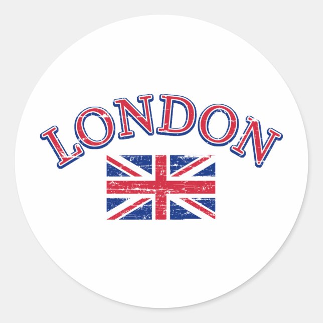 London Union Jack Design Runder Aufkleber (Vorderseite)