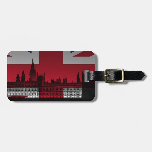 London Union Jack Gepäckanhänger (Vorderseite horizontal)
