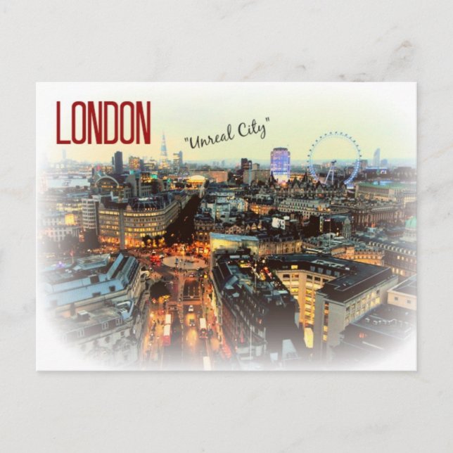London "Unreal City" Eliot Postcard Postkarte (Vorderseite)