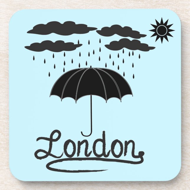 London | unter einem Regenschirm Getränkeuntersetzer (Vorderseite)