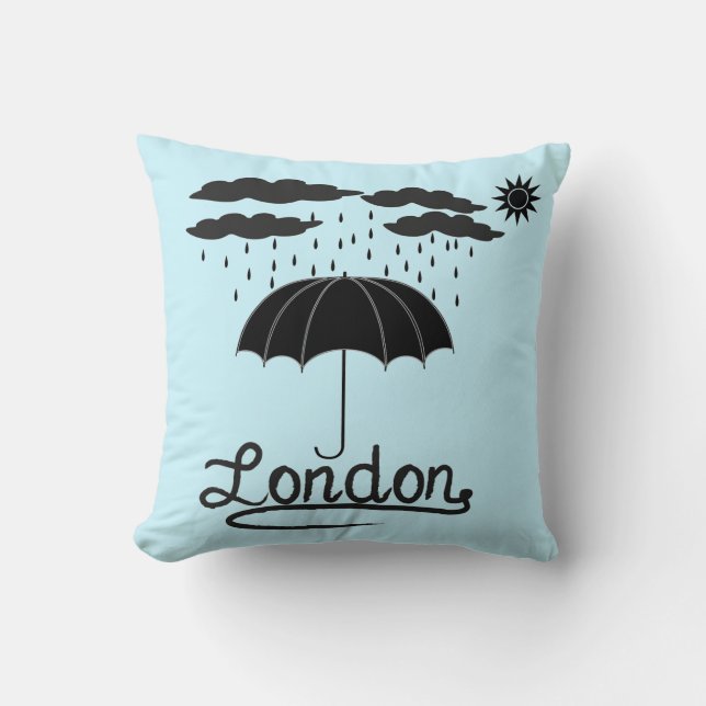 London | unter einem Regenschirm Kissen (Vorderseite)