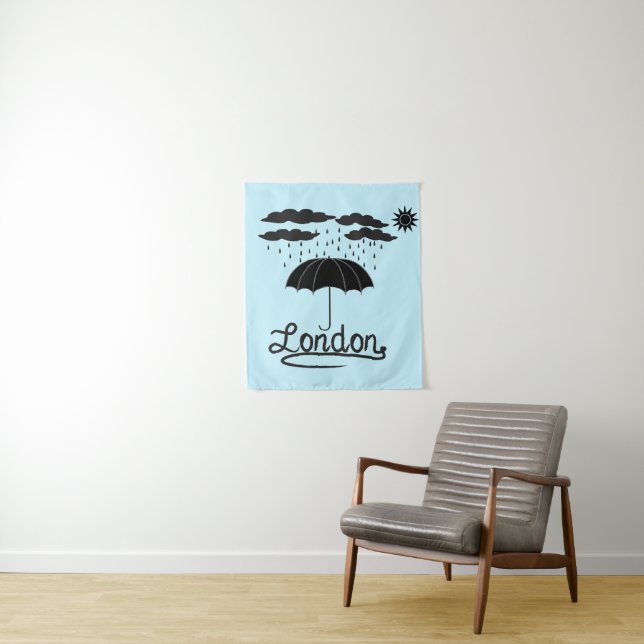 London | unter einem Regenschirm Wandteppich (Beispiel)