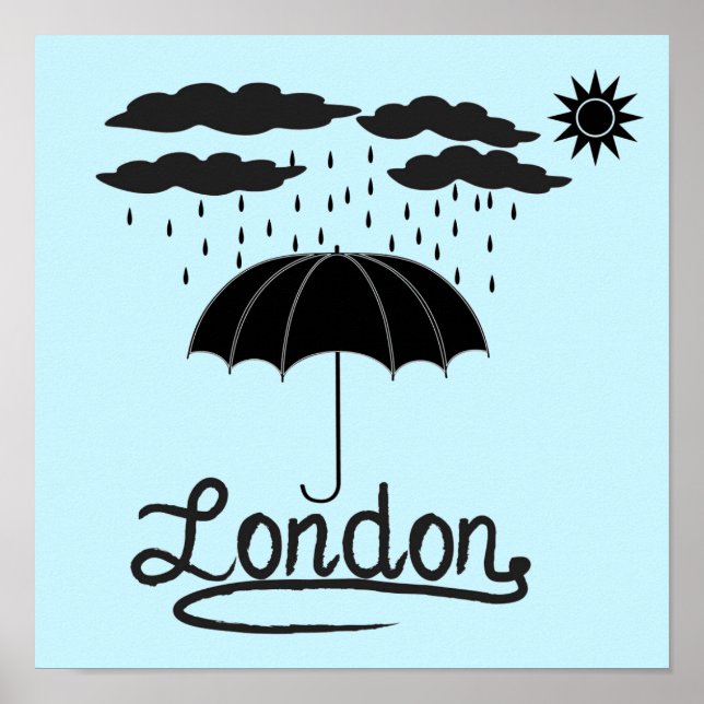 London | Unter einem Schirm Poster (Vorne)