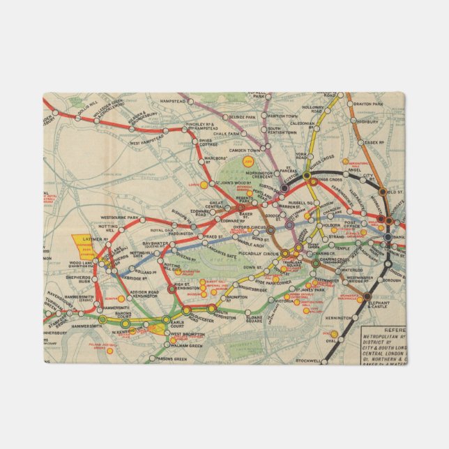 London-Untergrund-Eisenbahn-Karte Fußmatte (Vorderseite)